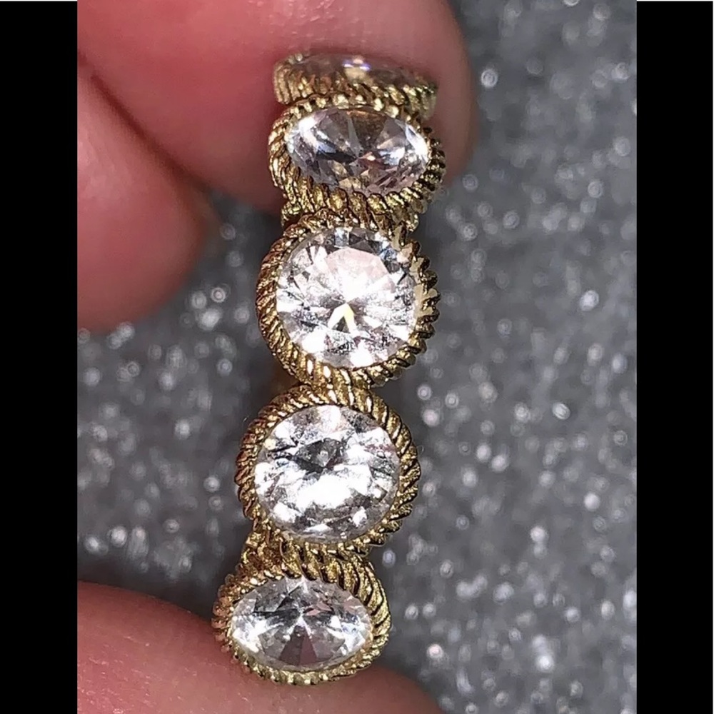 Judith Ripka Gold Clad Sterling Silver Cz Ring Sz8